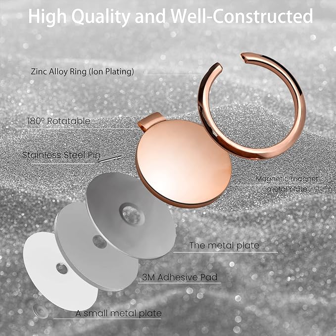 Metal Cell Phone Ring Holder Finger Ring Stand, 360 Degree Rotation Ring - Image 6