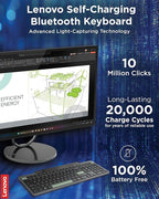 Lenovo 800 Self-Charging Bluetooth Keyboard, Uses Ambient Light - Image 2