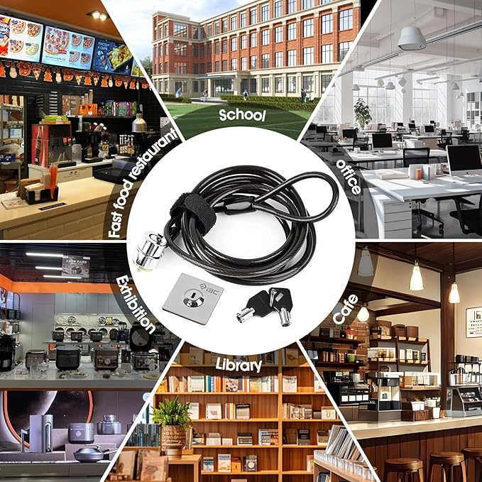 I3C Laptop Cable Lock Hardware Security Cable Lock Anti Theft Combination Lock - Image 5