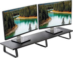 VIVO 39 inch Extra Long Monitor Stand, Wood & Steel Desktop Riser, Dual Screen by VIVO