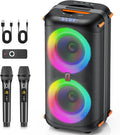 Karaoke Machine with 2 Wireless Microphones, Portable Bluetooth 5.3 Karaoke by JYX