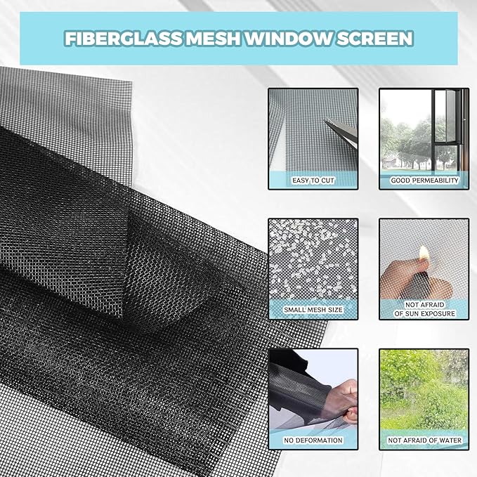 Window Screen Replacement Kit, 8-in-1 DIY Screen Door Repair Kit - Image 6