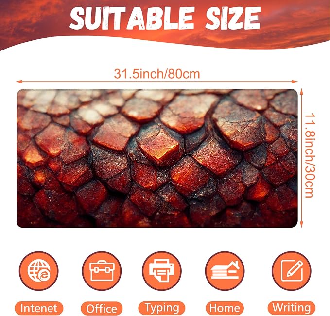Desk Mat, Cool Dragon Large Gaming Mouse Pad - Image 2