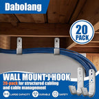 20 Pack J Cable Hook with Retainer Clip, 2-Inch Heavy Duty Wall Mount J-Hooks - Image 4