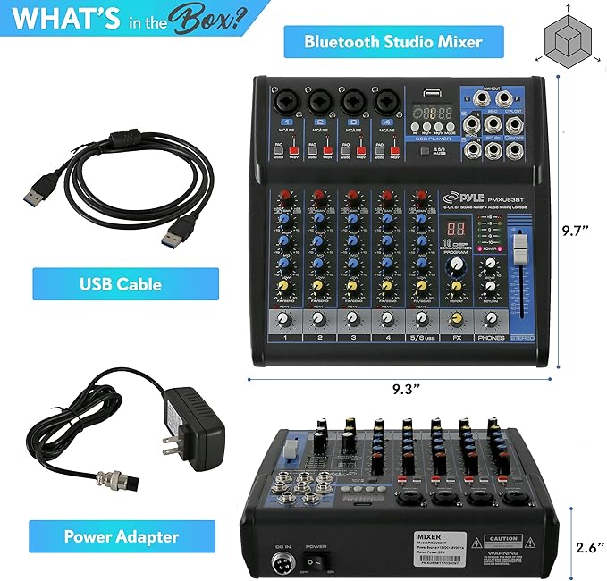 Pyle 6 Channel Bluetooth Studio Mixer - Image 8