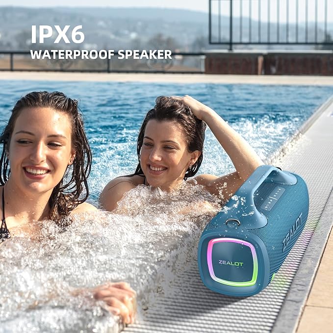 ZEALOT Bluetooth Speaker, 110W Peak Booming Sound Speakers Wireless, Dual - Image 4