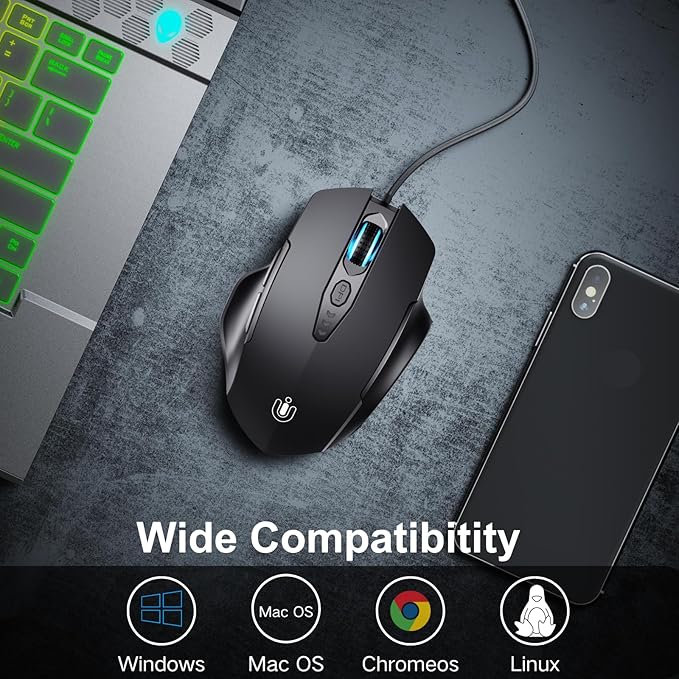 Wired Mouse, USB Mouse Wired - Image 4