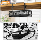Under Desk Cable Management Tray, 15.7'' No Drill Steel Desk Cable Organizers - Image 3