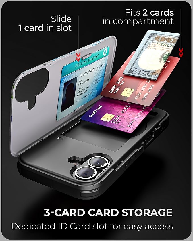 TORU CX Slim for iPhone 16 Case Wallet | Protective Shockproof Heavy Duty Cover - Image 3