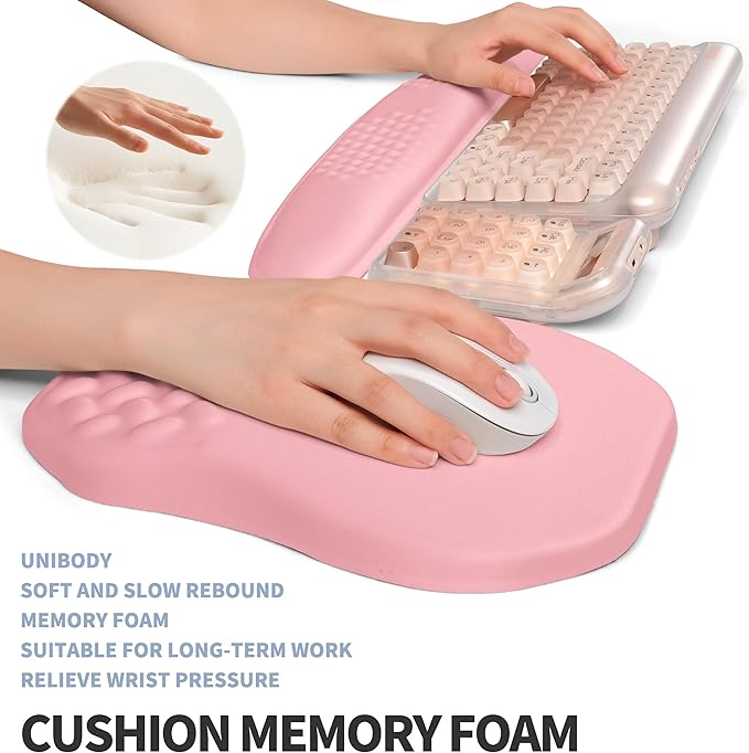 2-in-1 Ergonomic Set, Wave Keyboard Wrist Rest and Massage Slope Mouse Pad - Image 4