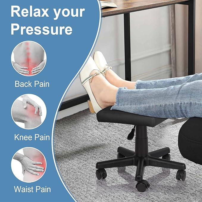 Footrest Stool Under Desk Adjustable Height Footrest Ottoman Ergonomic Foot - Image 4