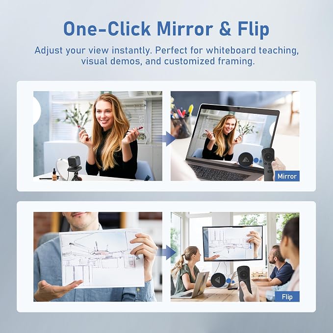 4K Webcam with 2 Microphone, Wide Angle PC Cameras with Mirror & Flip Funtion - Image 3