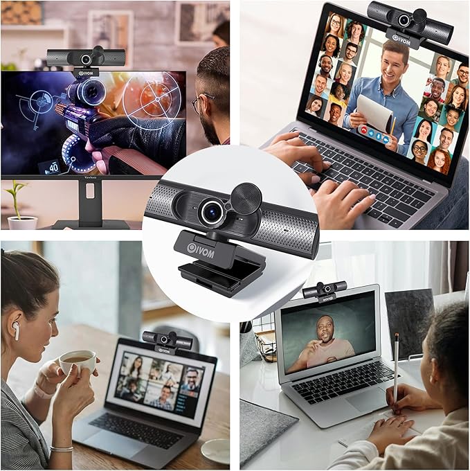 Webcam With Microphone and Speaker, 1080P Web Camera - Image 8