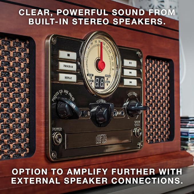 Victrola The Quincy 6-in-1 Bluetooth Record Player & Multimedia Center - Image 6