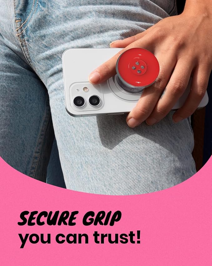 Solid Color Button Phone Grip – Minimalist Design, Durable and Lightweight - Image 4