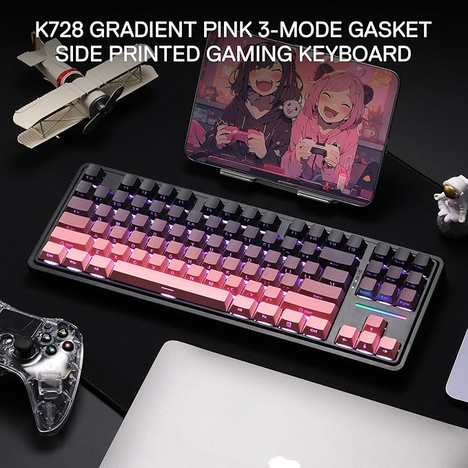 Redragon K728 PRO 80% Wireless Gasket Gaming Keyboard, 3-Mode 87 Keys TKL - Image 7