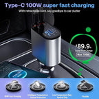 Retractable Car Charger with 100W, 4 in 1 Car Fast Charger - Image 3