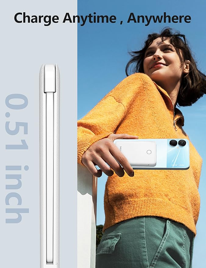 2-Pack 6000mah Ultra Slim Built in Cables Power Bank, Card Size Built in USB C - Image 7