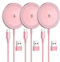 3-Pack 15W Magnetic Wireless Charger: Qi2 Fast Charging Pad by SMILESTATION