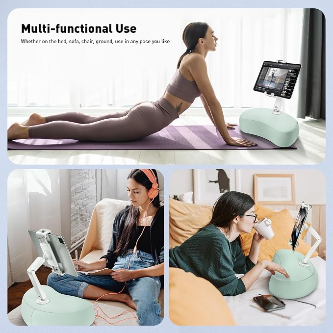 AboveTEK Tablet Pillow Stand for Bed, Hands-Free 360° Adjustable iPad Pillow - Image 2