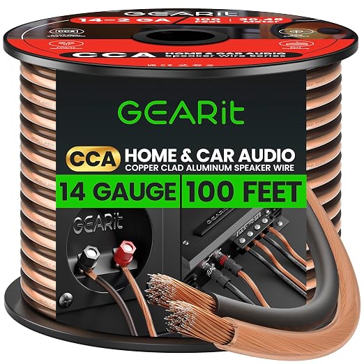 GearIT 14 Gauge 2 x 2.5mm Speaker Wire Cca Cca Cable by GEARit