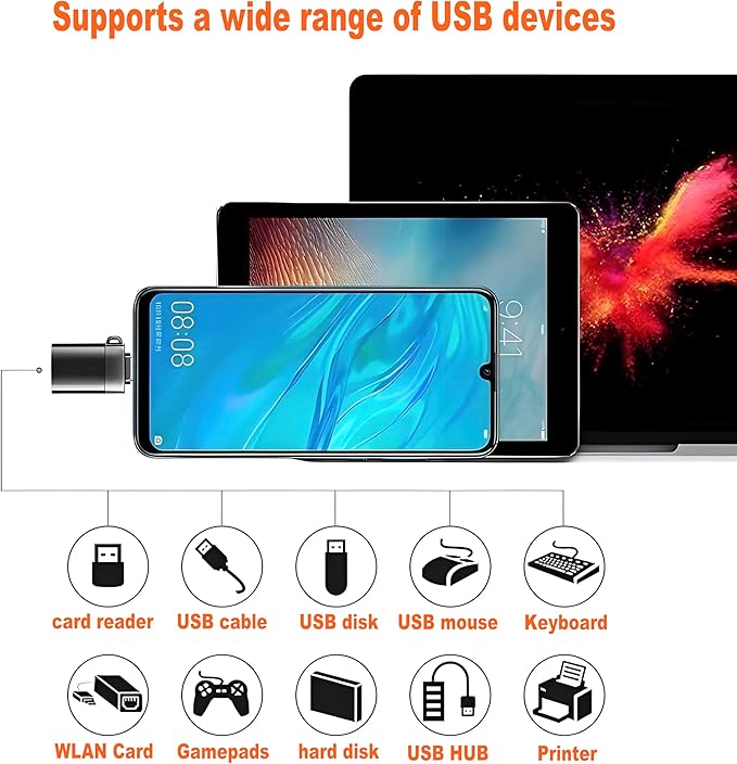USB to USB C Adapter, USB-C Male to USB3.0 Female Adapter Thunderbolt 3 OTG - Image 6