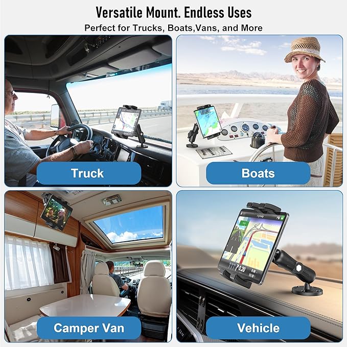 Industrial Tablet Mount for Truck&Vehicle, Heavy Duty Drill Base iPad Mount - Image 4