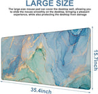 Gaming Desk Pad Large Extra Length Fluid Art Marble Mouse Pad Keyboard Laptop - Image 3
