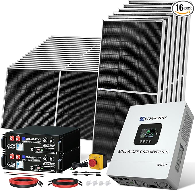 ECO-WORTHY Complete Off-Grid Solar Kit：5000W 120V/48VDC Solar Off-Grid by ECO-WORTHY