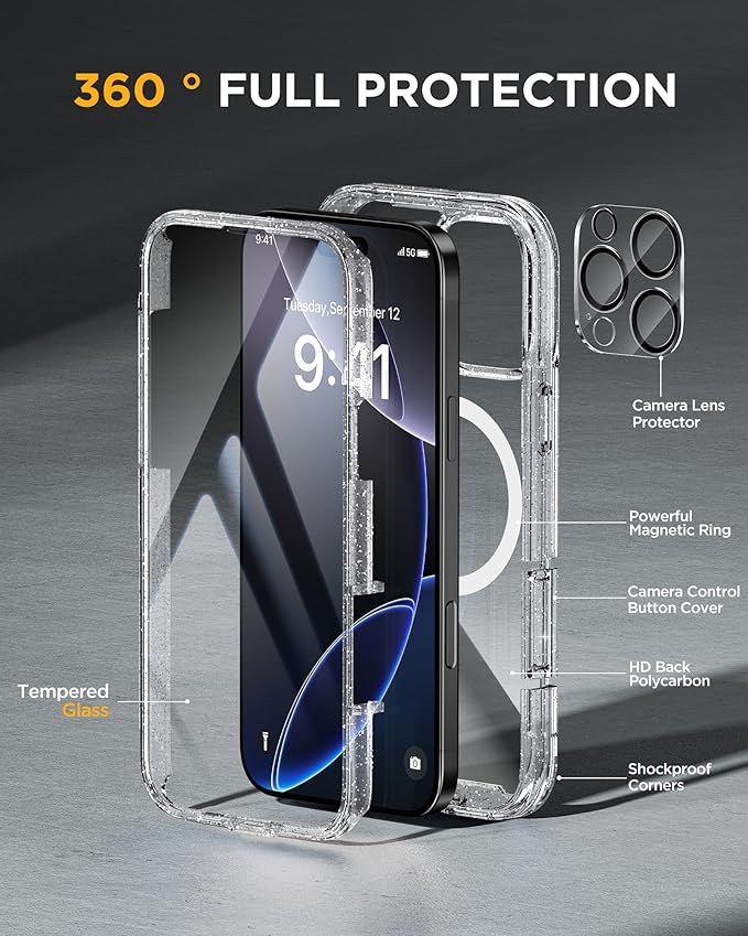 Miracase Magnetic for iPhone 16 Pro Case Full-Body Phone - Image 3