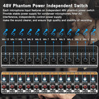 12 Channel Audio Mixer for Recording, USB Mixing Console - Image 2