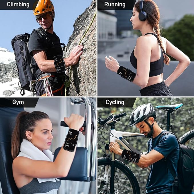 Wristband Phone Holder for Running, Forearm Armbands 360° Rotatable & - Image 6