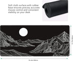 Black and White Mountain Large Mouse Pad, Gaming Keyboard Desk Pad, Extended - Image 3