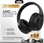 Active Noise Cancelling Headphones, Hi-Fi Stereo, 100H Playback Time, by LongRunTechnologies