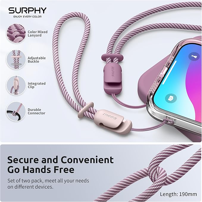 SURPHY 2 Pack Phone Lanyard for Cellphone Case, Phone Wrist Strap for Case - Image 2