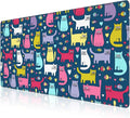 Mouse Pad, Large Cartoon Cats and Fish Desk Mat, Extended Non-Slip Gaming by NIYLYNSYN
