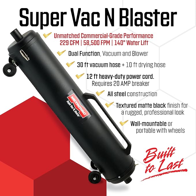MetroVac Super Vac N Blaster Vacuum: Super Vac N Blaster 8.0 Peak HP, Model - Image 2