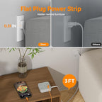 Short Extension Cord with Multiple Outlets 3 FT, TESSAN Small Flat Plug Power - Image 3