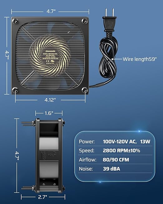 DEWENWILS Exhaust Fan 120V AC, Waterproof Ventilation Fan 30 Mesh Metal Filter - Image 6