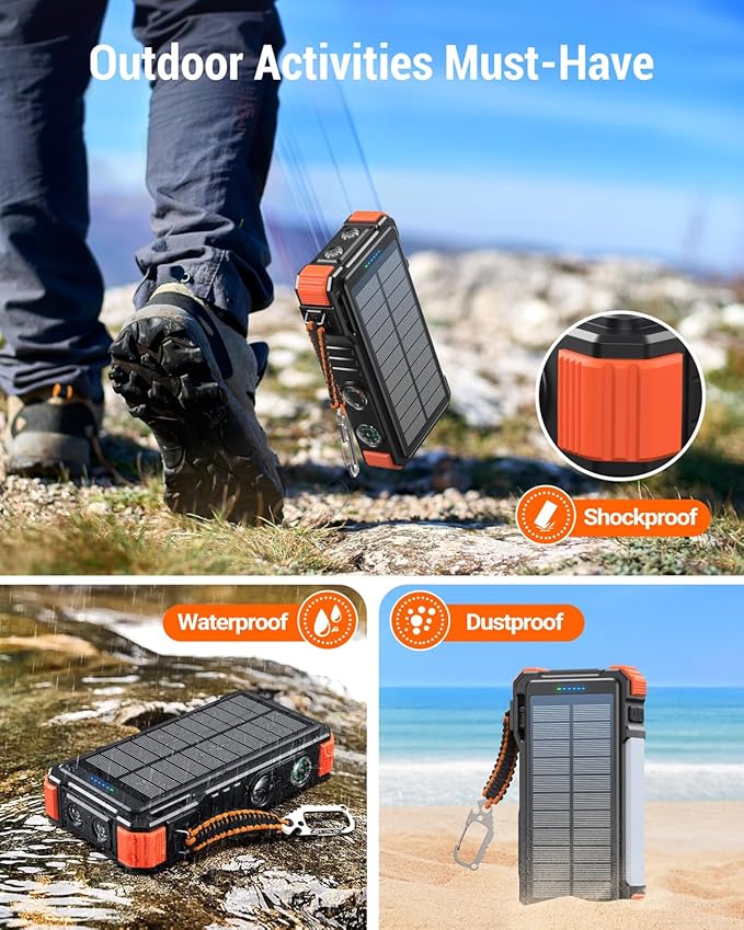 BLAVOR 45W Power Bank Solar Charger Built in Cables, 20000mAh Wireless Portable - Image 7