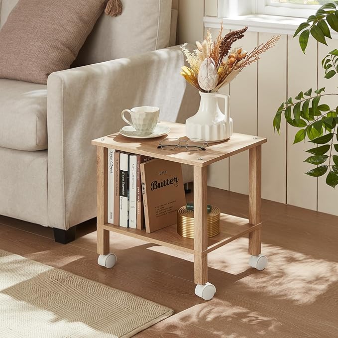 2 Tier Printer Stand with Storage, Under Desk Shelf Printer Table, Small - Image 5
