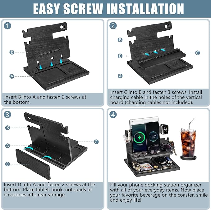 Black Wood Phone Docking Station - Image 6