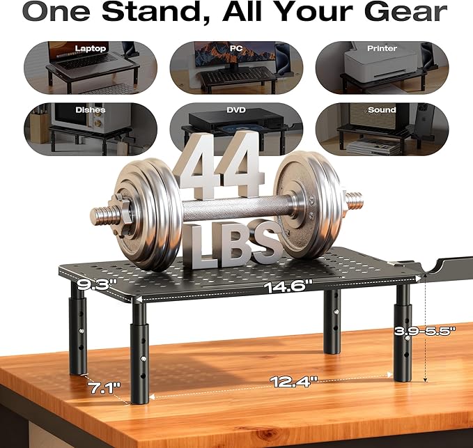 Computer Monitor Stand Riser for Desk, 3 Height Adjustable PC Laptop TV Desktop - Image 3