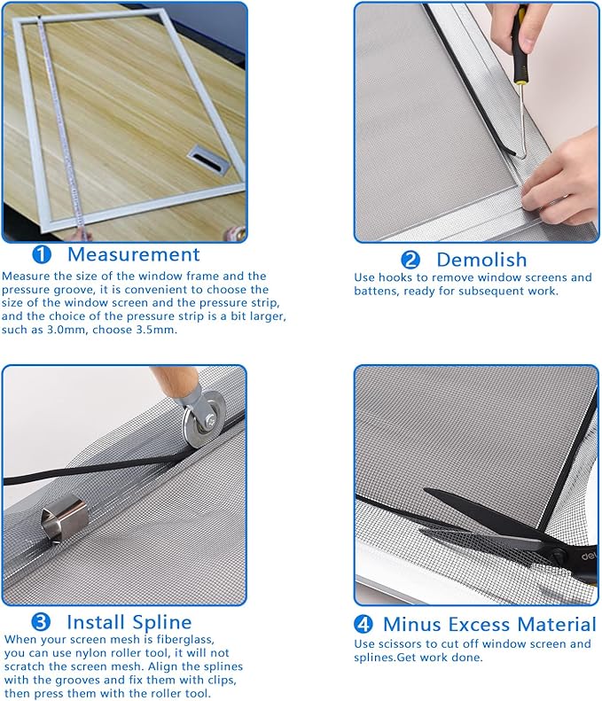 BAYTORY Window Screen Repair Kit, Steel Roller Tool - Image 7