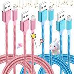 iPhone Charger, Charging Cable 4 Pack MFi Certified Nylon Braided USB to iPhone by MPATIBY