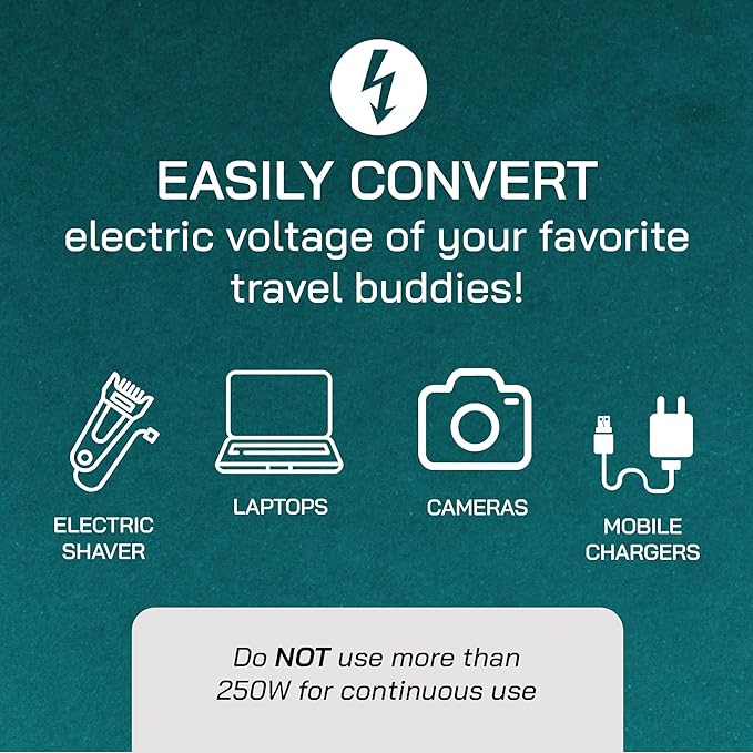 LiteFuze 500 Watt Step Up/Step Down Travel Voltage Converter, 220/110v to - Image 4