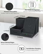 Wireless Charger with Desk Organizer, Pen Pencil Holder, Office Supplies and - Image 4