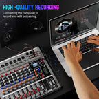 Professional DJ Audio Mixer, 12 Channel Audio Mixer, USB Interface, 12 XLR - Image 8