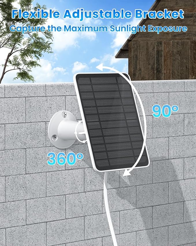 5W Solar Panel for Ring Camera, Solar Panel Charger Compatible - Image 5