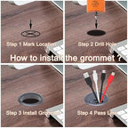 Desk Grommet 2 inch with Hole Saw, Desk Cord Hole Cover Grommet - Image 4